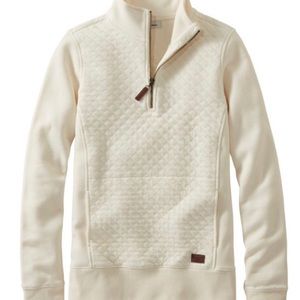 L.L. Bean quilted quarter zip pullover sweater L